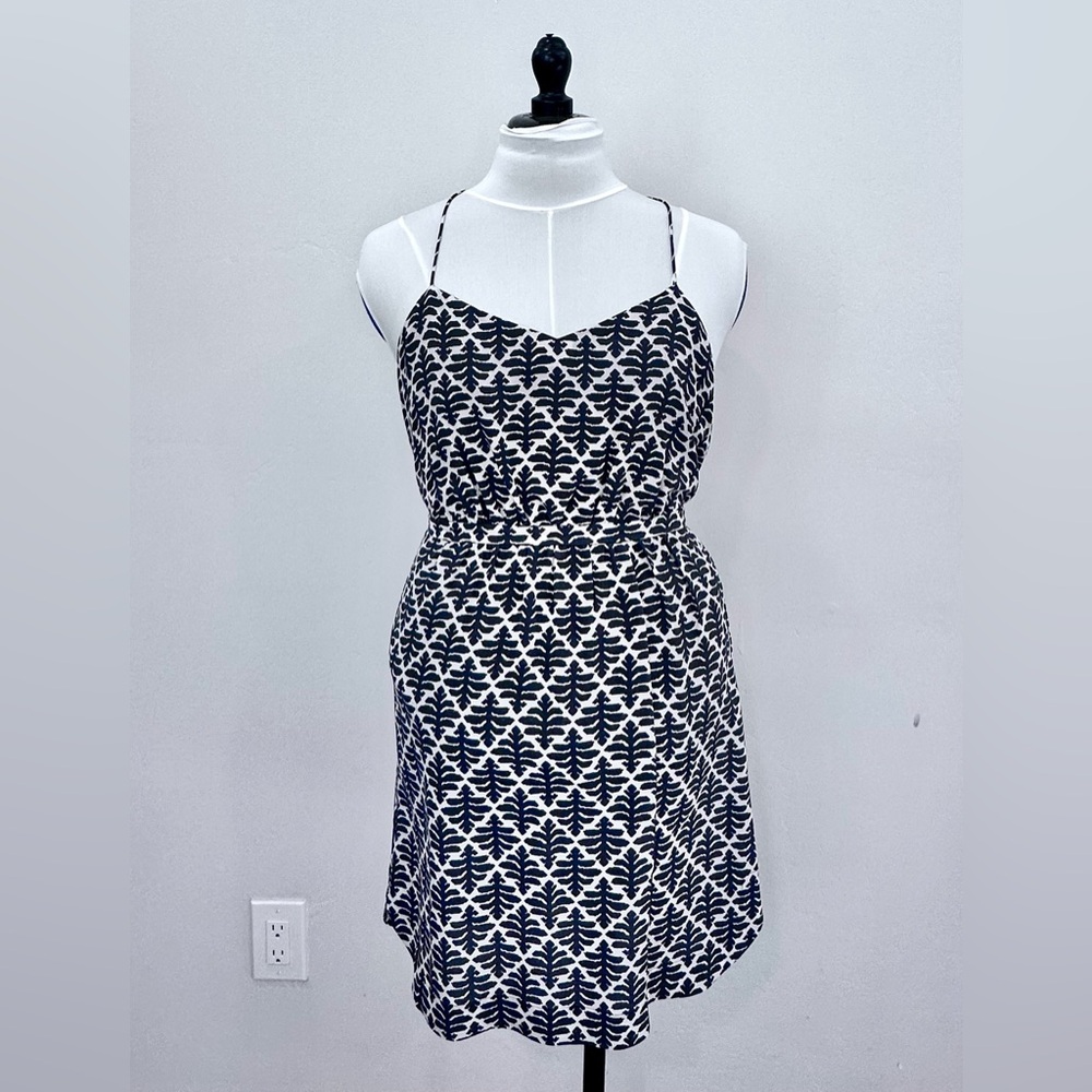 Madewell Navy and Cream Patterned Dress